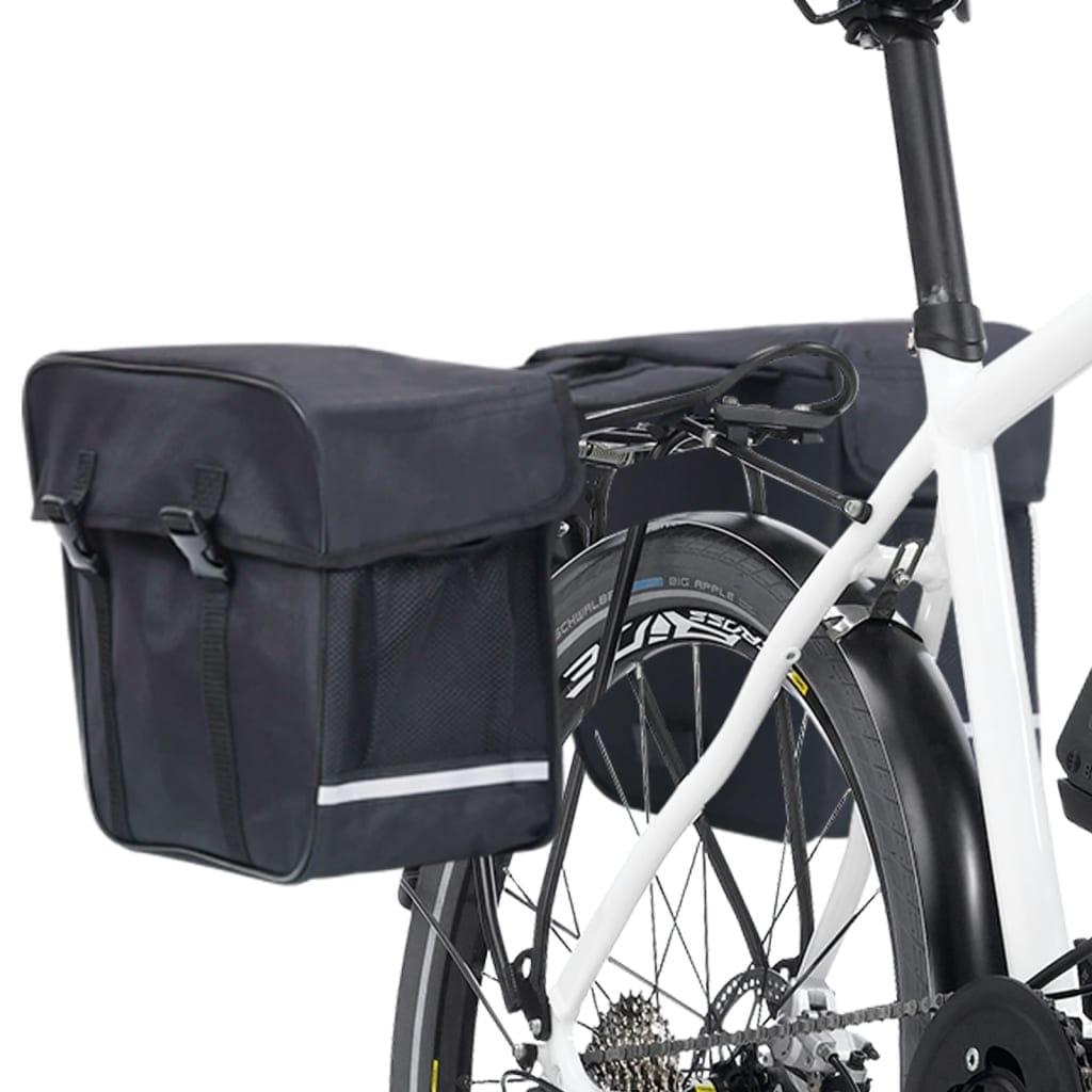 dubulta soma velosipēda bagāžniekam, ūdensdroša, 35 L, melna - amshop.lv