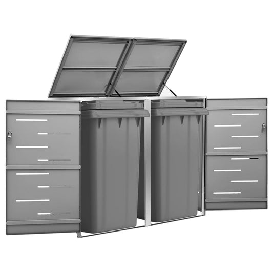 2-part canopy for waste container, 138x77.5x115.5cm, steel