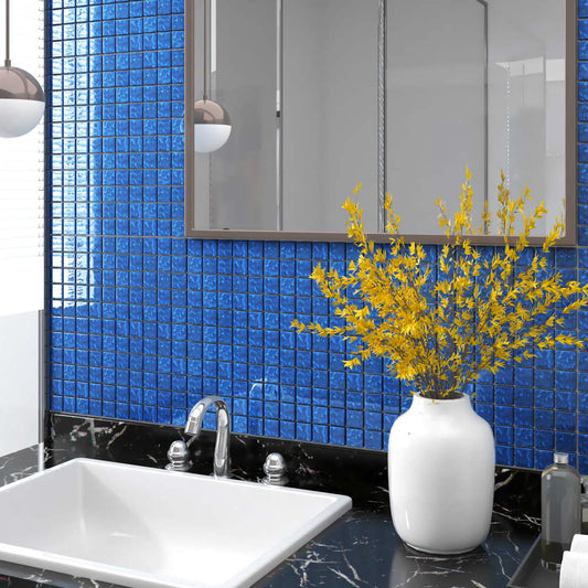 mosaic tiles, 11 pcs., blue, 30x30 cm, glass
