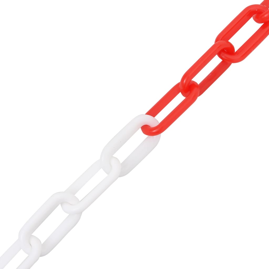 warning, fence chain, red, white, 100 m, Ø4 mm