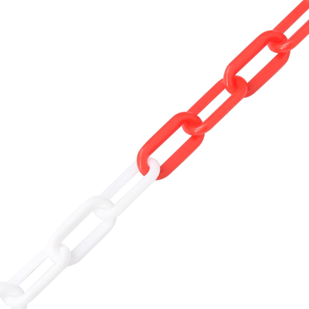 warning, fence chain, red, white, 30 m, Ø8 mm