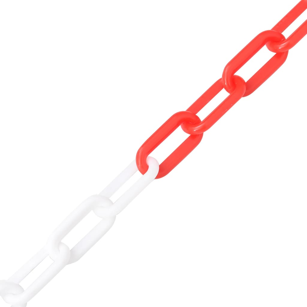 warning, fence chain, red, white, 100 m, Ø8 mm