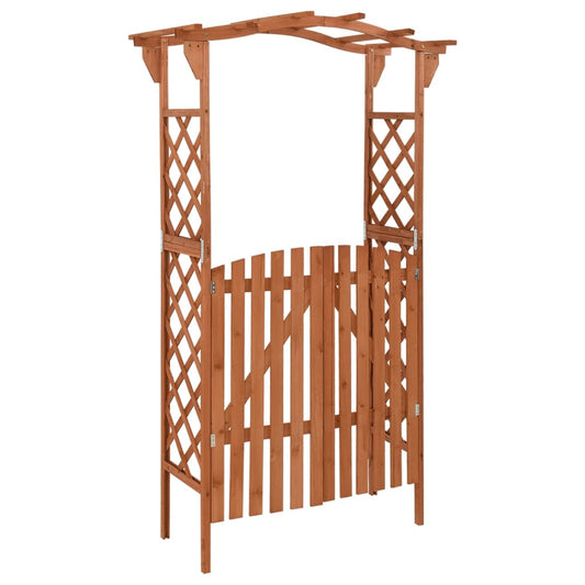pergola with gate, 116x40x204 cm, solid spruce wood