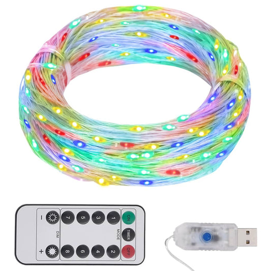 String of LED lights with 150 LEDs, multicolored, 15 m