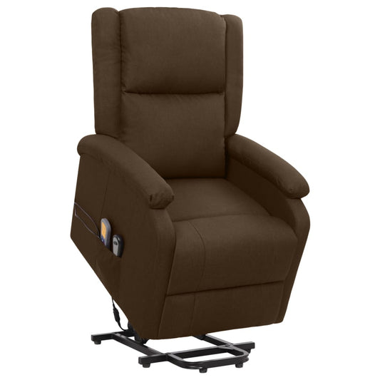 massage chair, liftable, dark brown fabric