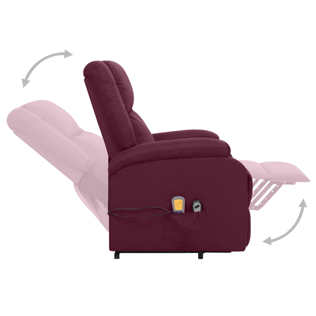 массажное кресло, подъемное, ткань фиолетового цвета