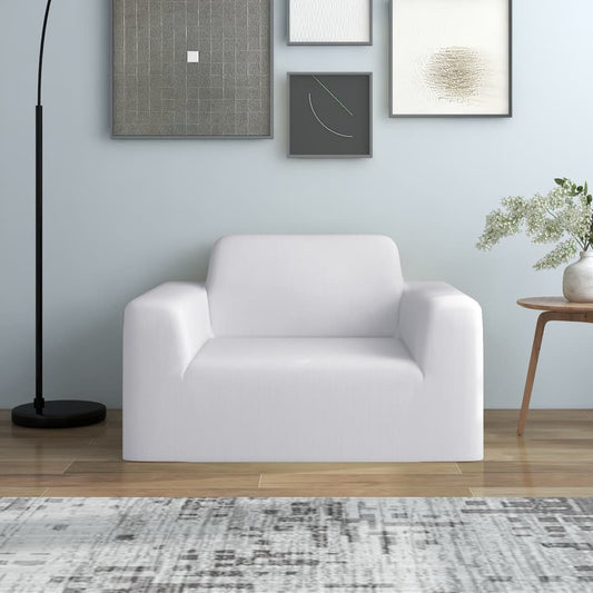stretch sofa cover, white polyester jersey