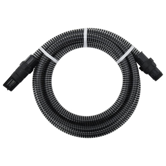suction hose with PVC connectors, 10 m, 22 mm, black