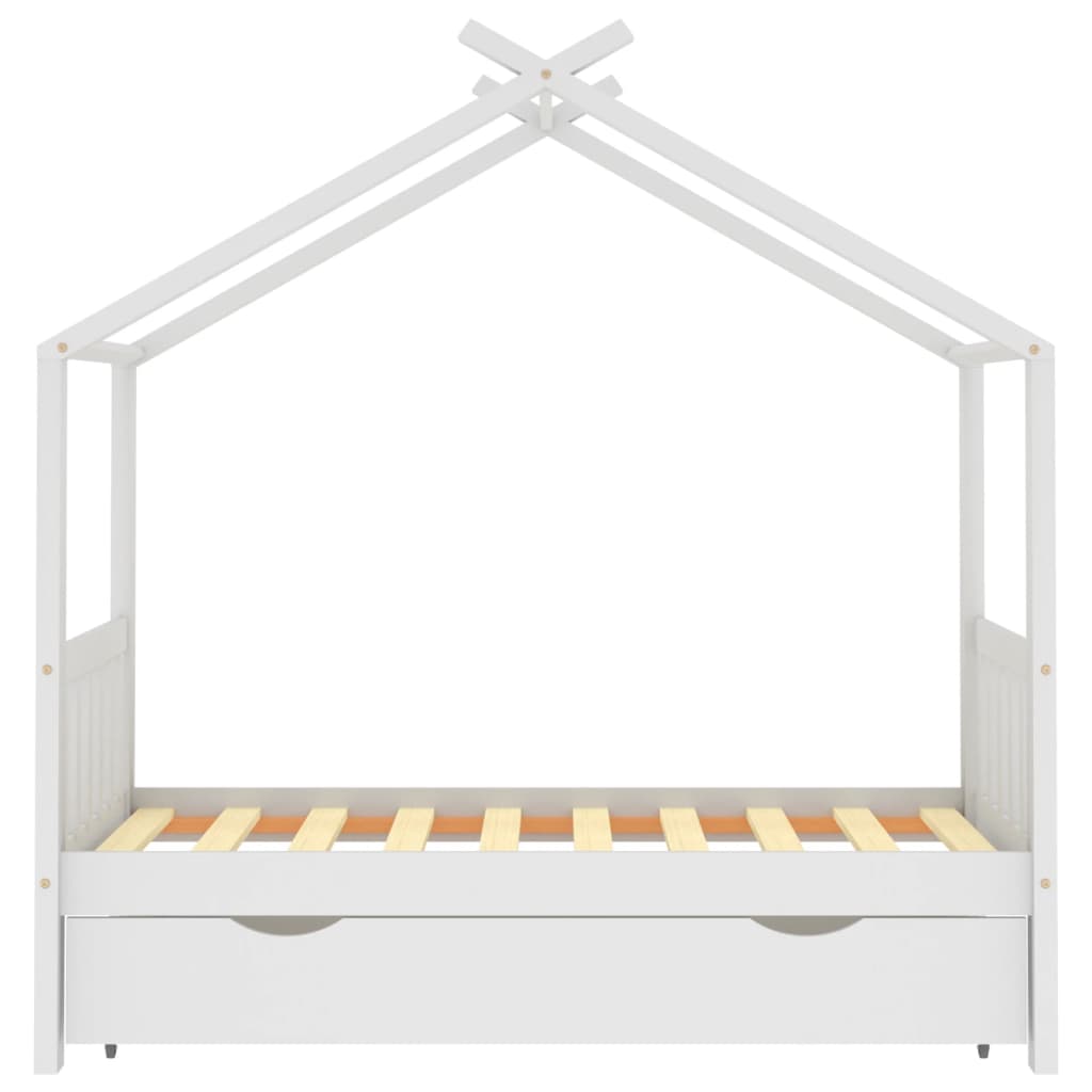 bērnu gultas rāmis ar atvilktni, priedes masīvkoks, 80x160 cm