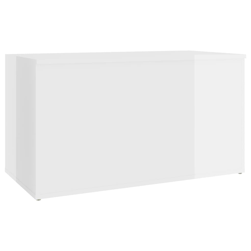 storage chest, glossy white, 84x42x46cm, engineered wood