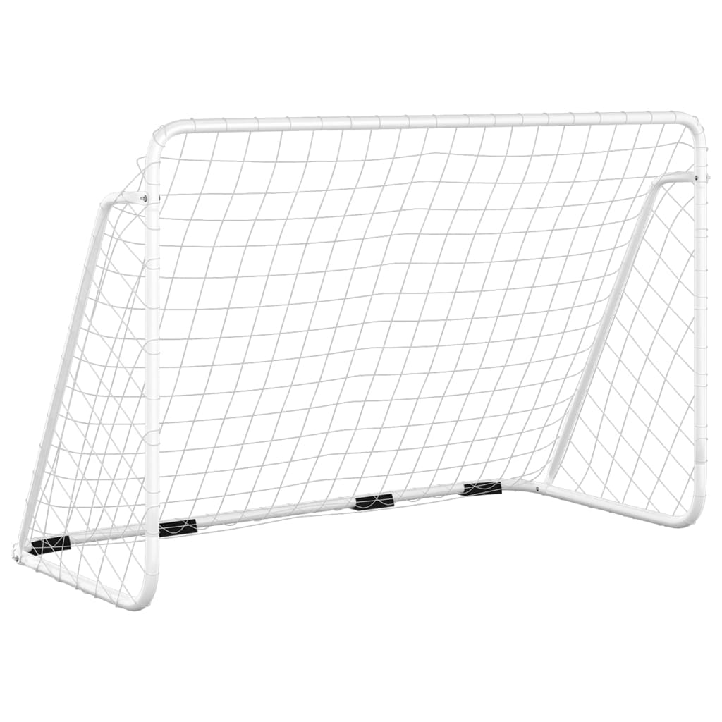 soccer goal with net, white, 180x90x120 cm, steel