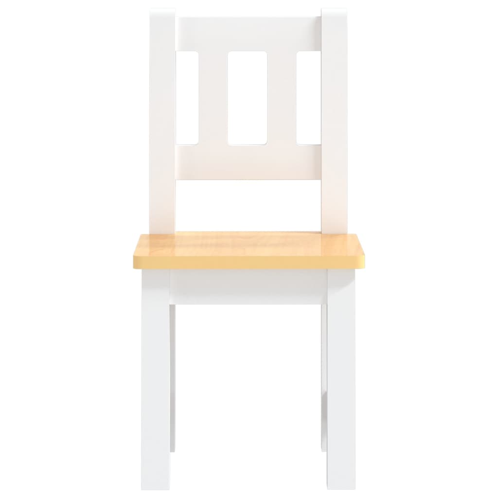 3-daļīgs bērnu galda un krēslu komplekts, balts ar bēšu, MDF