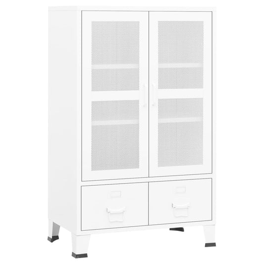 cabinet, white, industrial design, 70x40x115 cm, metal