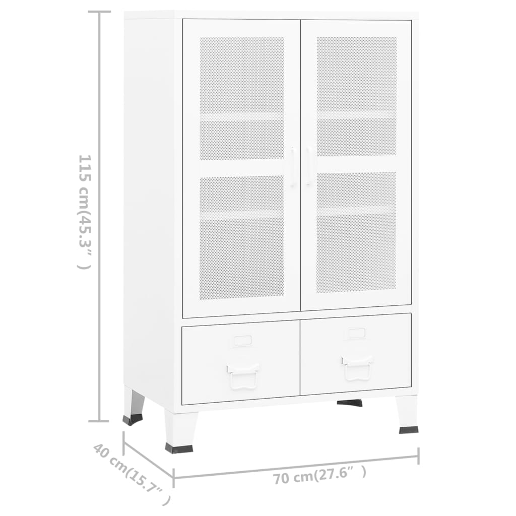 шкаф, белый, промышленный дизайн, 70x40x115 см, металл