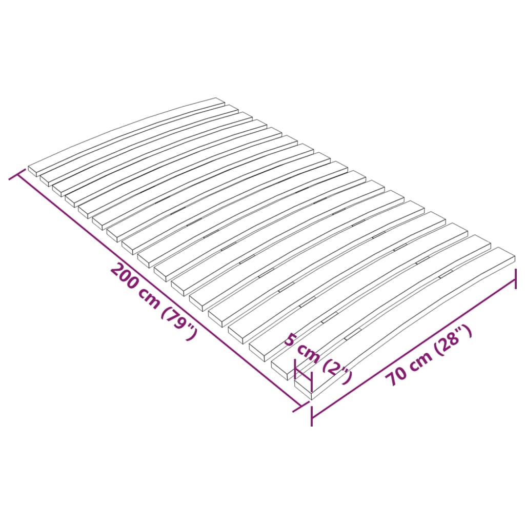 gultas redeles, 17 līstītes, 70x200 cm