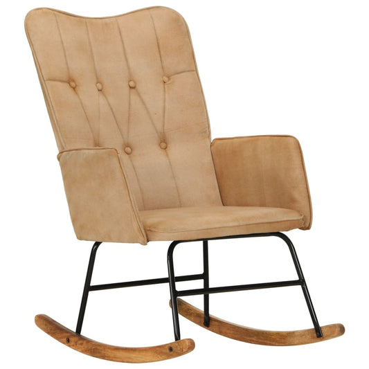 rocking chair, cream vintage fabric