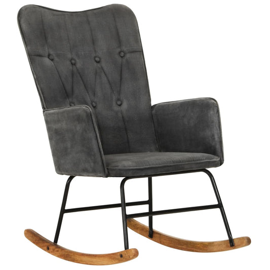 rocking chair, black vintage fabric