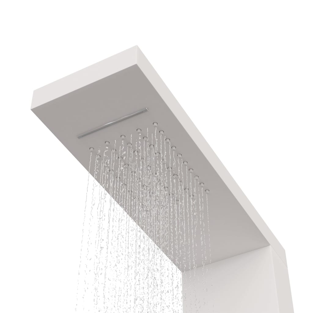shower system with panel, white, aluminum