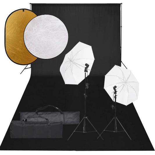 photo studio set - lights, background, reflectors