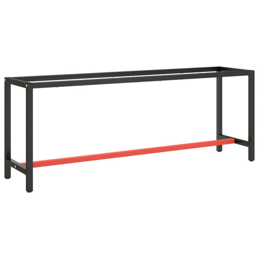 workbench frame, 210x50x79 cm, matte, black, red, metal