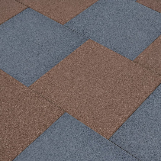 safety tiles, 12 pcs., 50x50x3 cm, rubber, gray