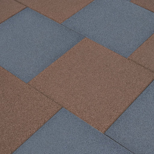 safety tiles, 18 pcs., 50x50x3 cm, rubber, gray