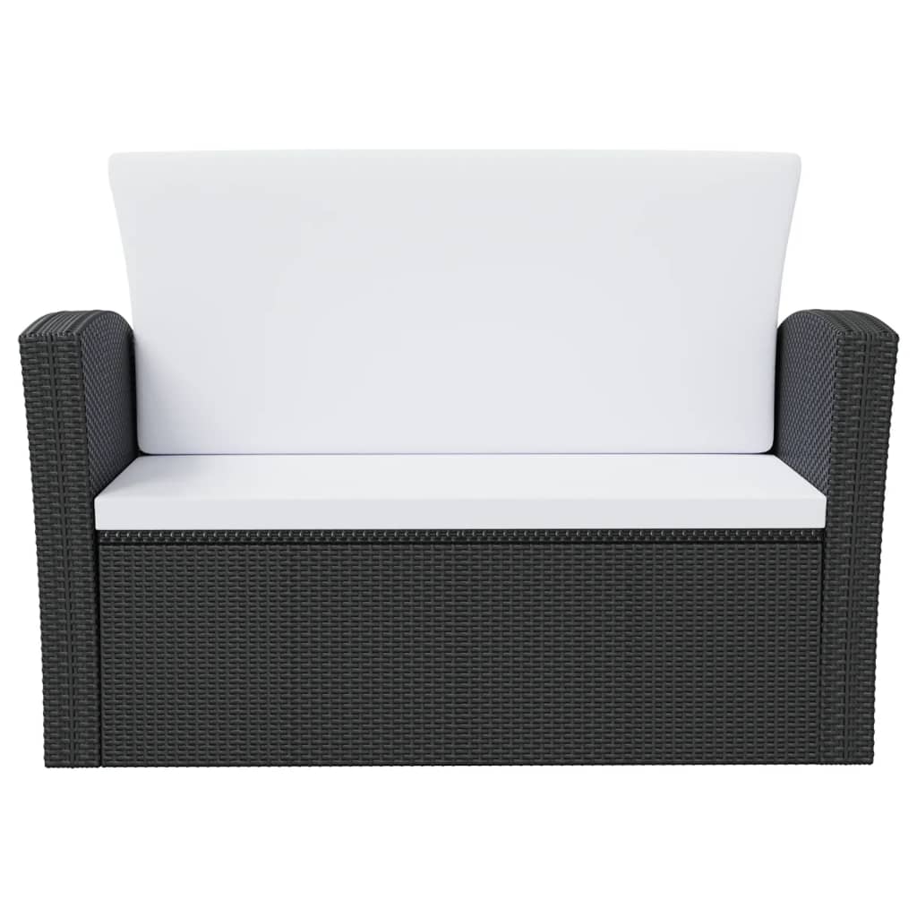 16-piece garden lounge furniture set, black PE rattan