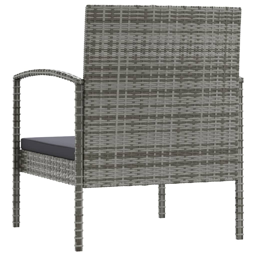 16-piece garden furniture set, gray PE rattan