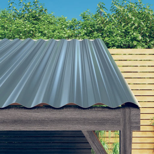 roof panels, 36 pcs., powder-coated steel, gray, 60x36 cm