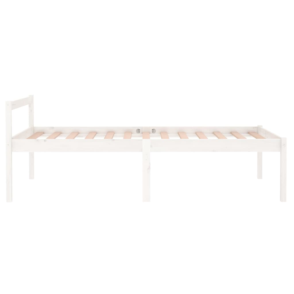 senioru gultas rāmis, balta, 90x190 cm, vienvietīgs, priede