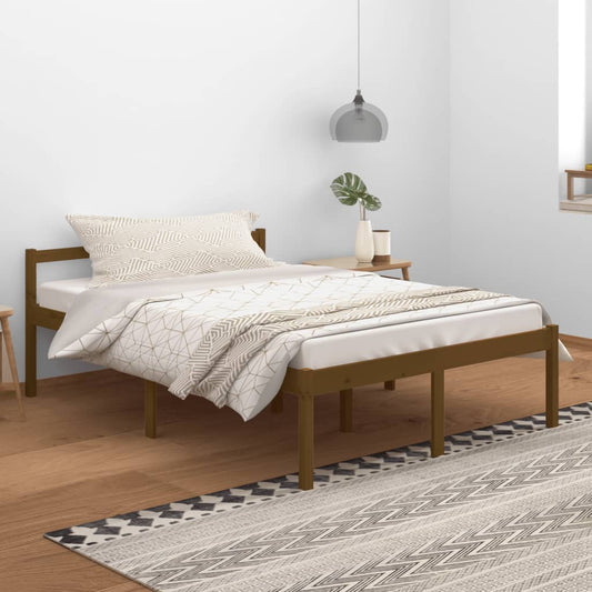 bed frame, honey brown, solid pine wood, 140x200 cm