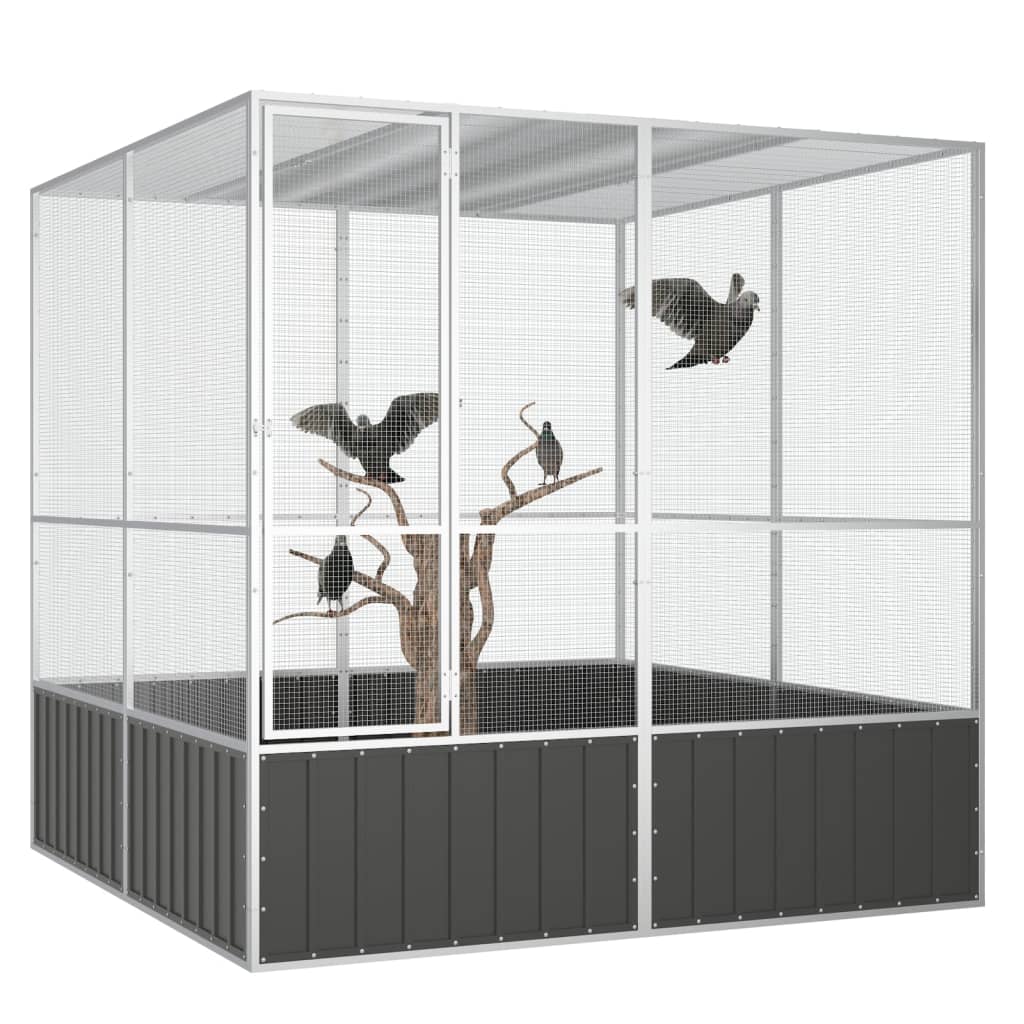 bird cage, anthracite gray, 213.5x217.5x211.5 cm, steel