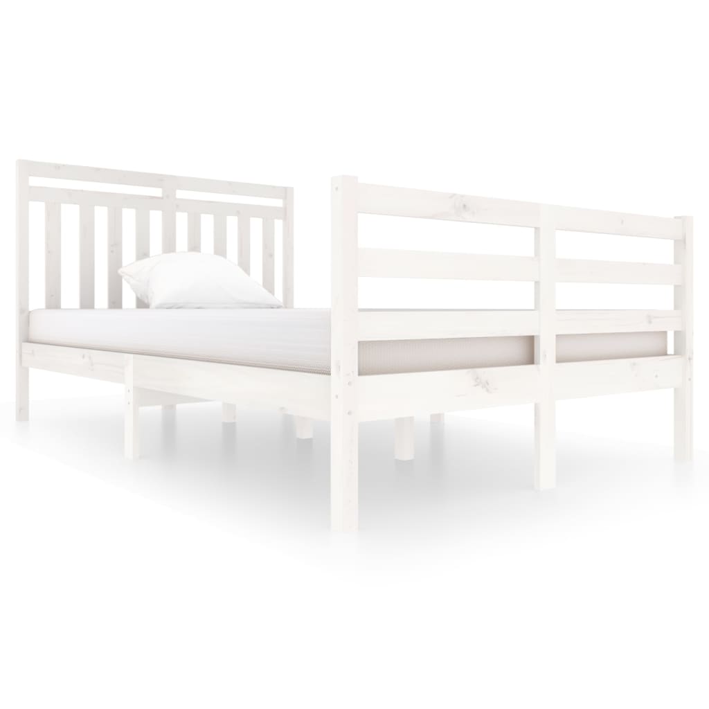 gultas rāmis, balts, masīvkoks, 120x200 cm
