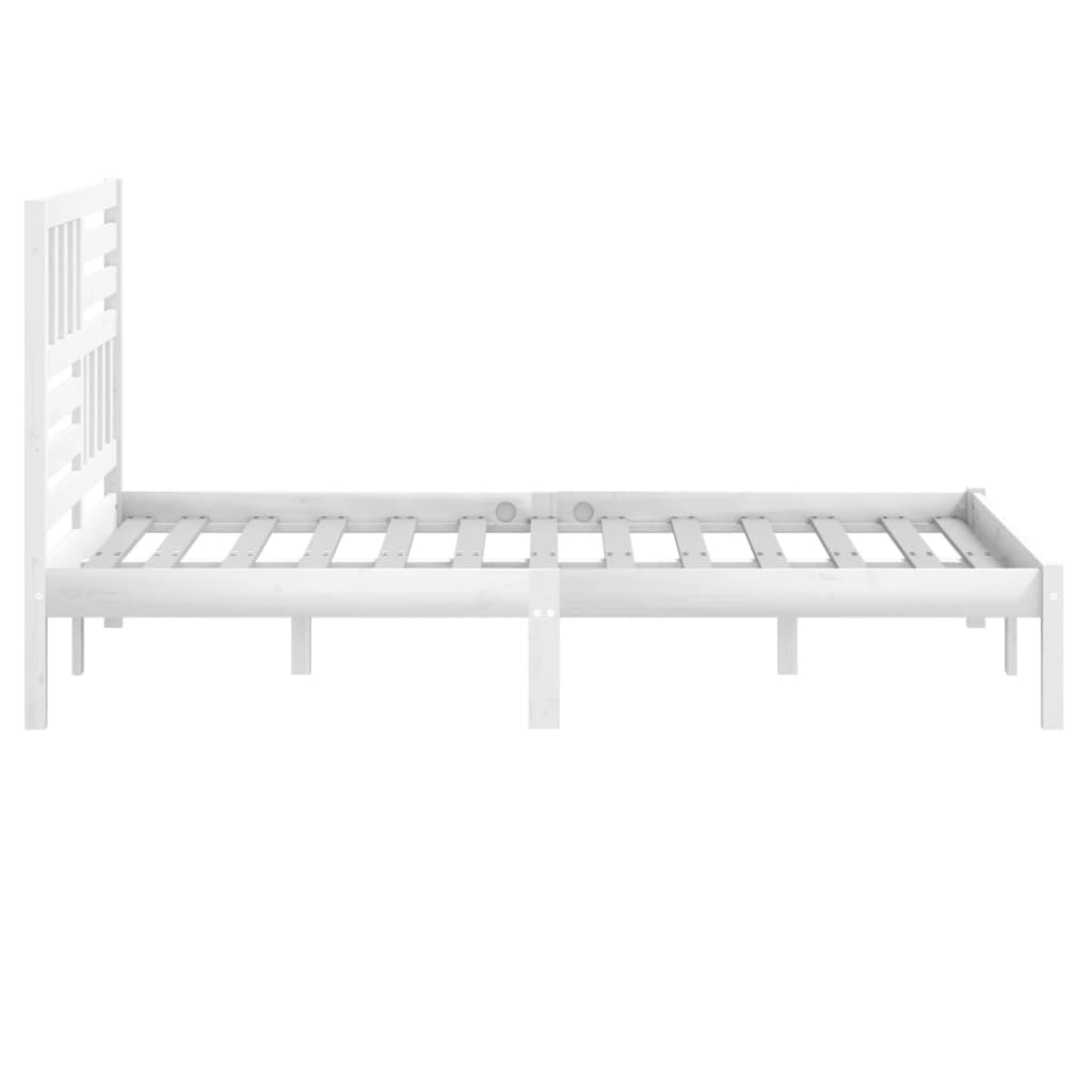 gultas rāmis, priedes masīvkoks, balts, 140x200 cm
