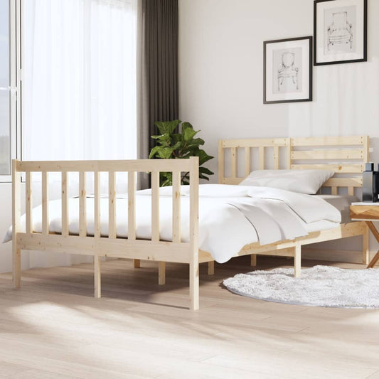 bed frame, solid wood, 135x190 cm, 4FT6, double