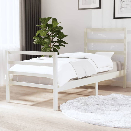 gultas rāmis, balts, priedes masīvkoks, 90x190 cm