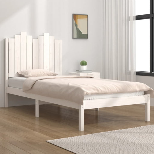 gultas rāmis, balts, priedes masīvkoks, 75x190 cm, 2FT6