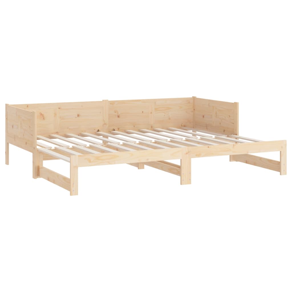izvelkama gulta, priedes masīvkoks, 2x(80x200) cm