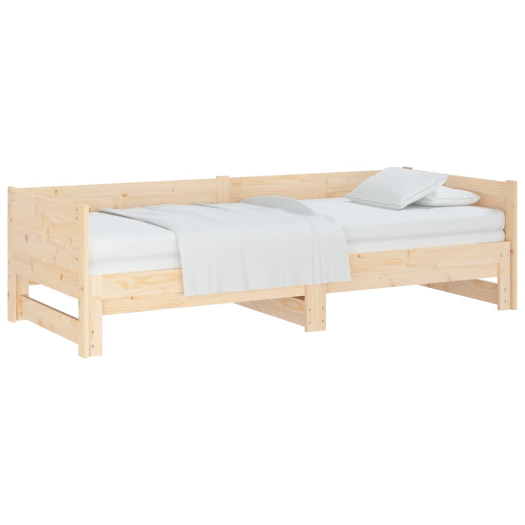 izvelkama gulta, priedes masīvkoks, 2x(90x190) cm