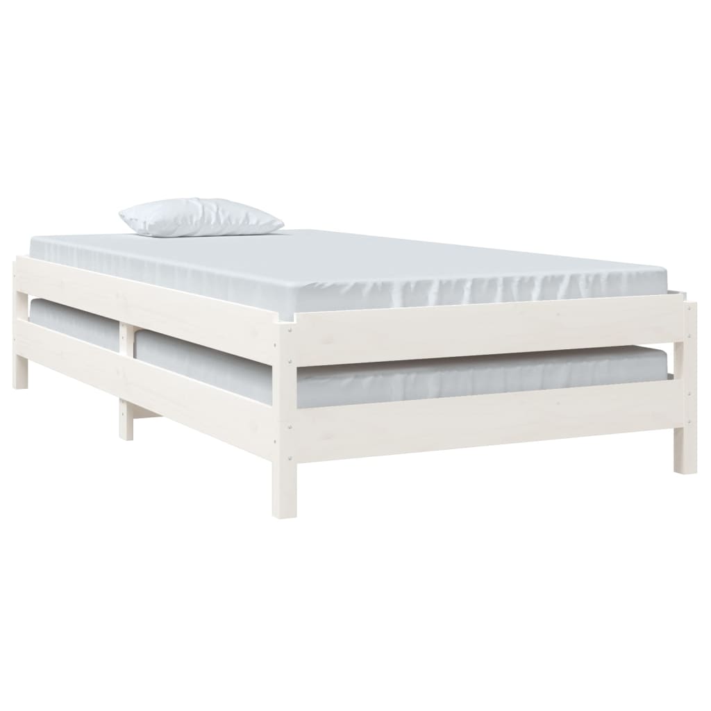 gulta, balta, 100x200 cm, priedes masīvkoks