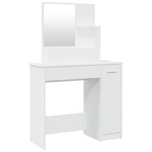 galdiņš ar spoguli, balts, 86,5x35x136 cm