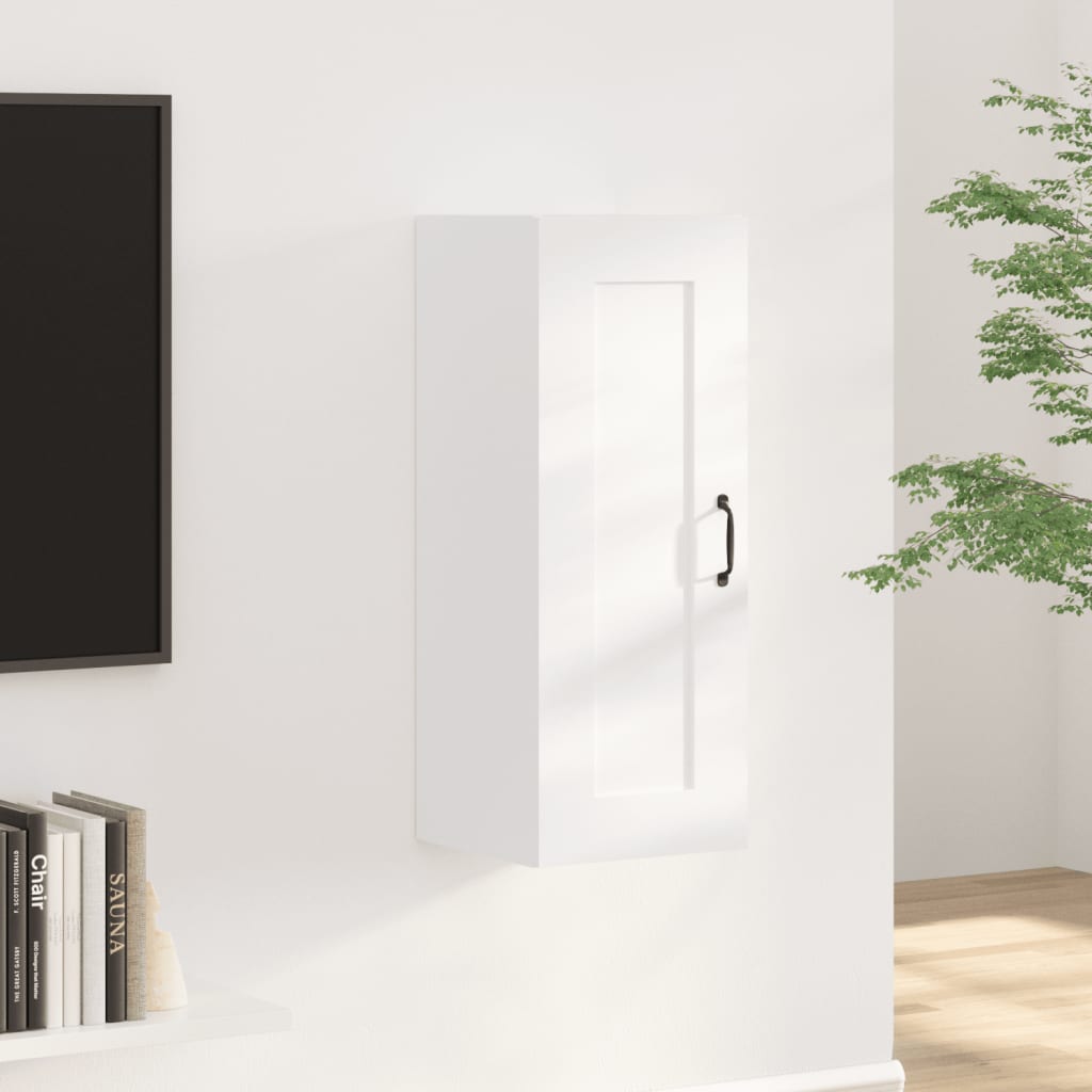 sienas skapītis, balts, 35x34x90 cm, inženierijas koks