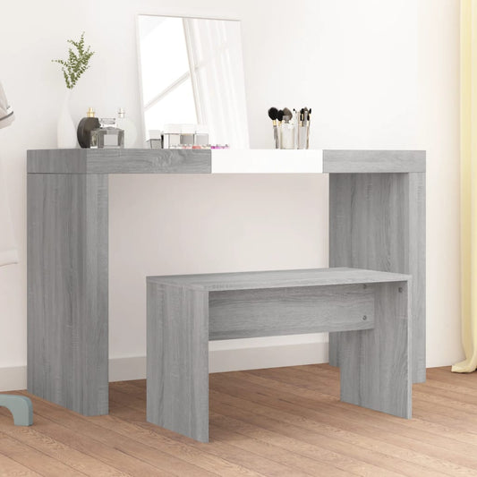 зеркальный стол-скамья, серый, 70x35x45 см, инженерная древесина