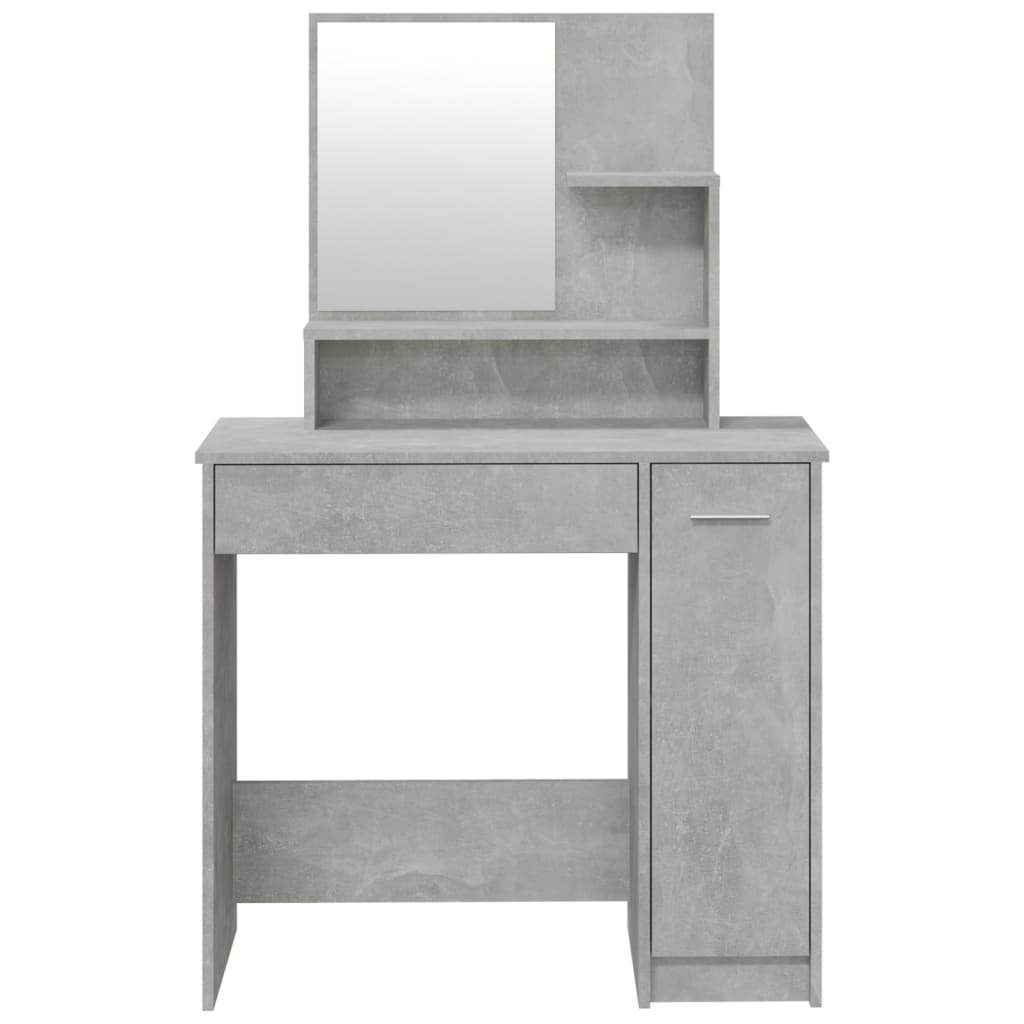 spoguļgaldiņa komplekts, betona pelēks, 86,5x35x136 cm