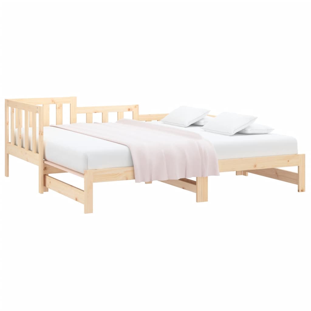 izvelkama gulta, 2x(80x200) cm, priedes masīvkoks
