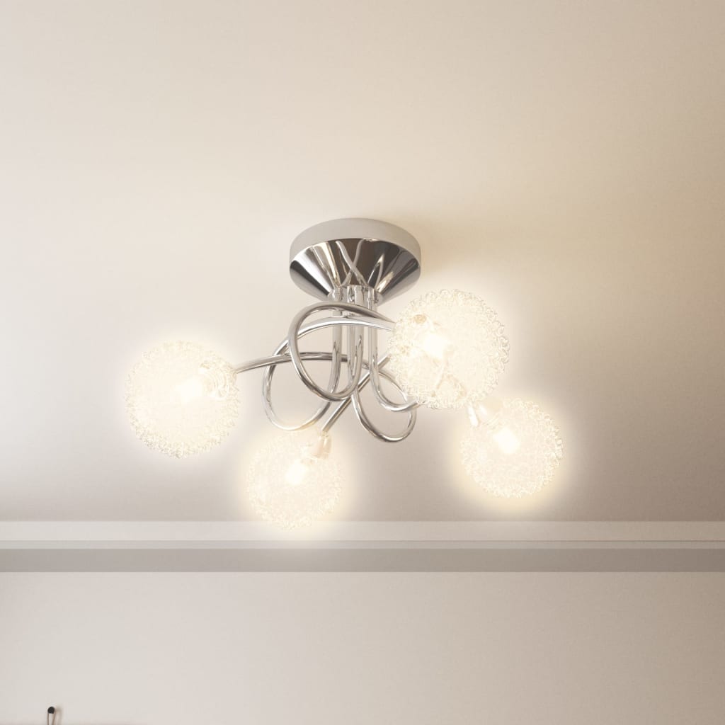 Ceiling lamp with mesh shades, 4 G9 bulbs