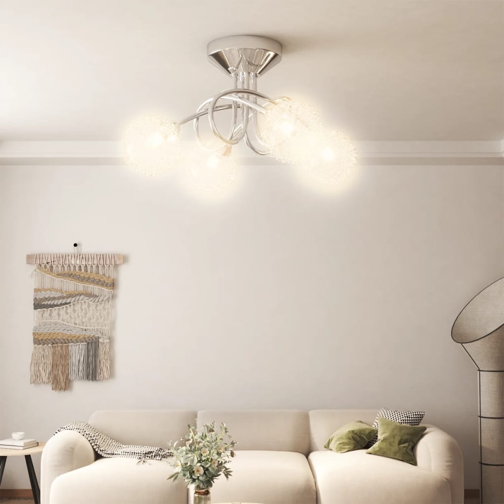 Ceiling lamp with mesh shades, 4 G9 bulbs