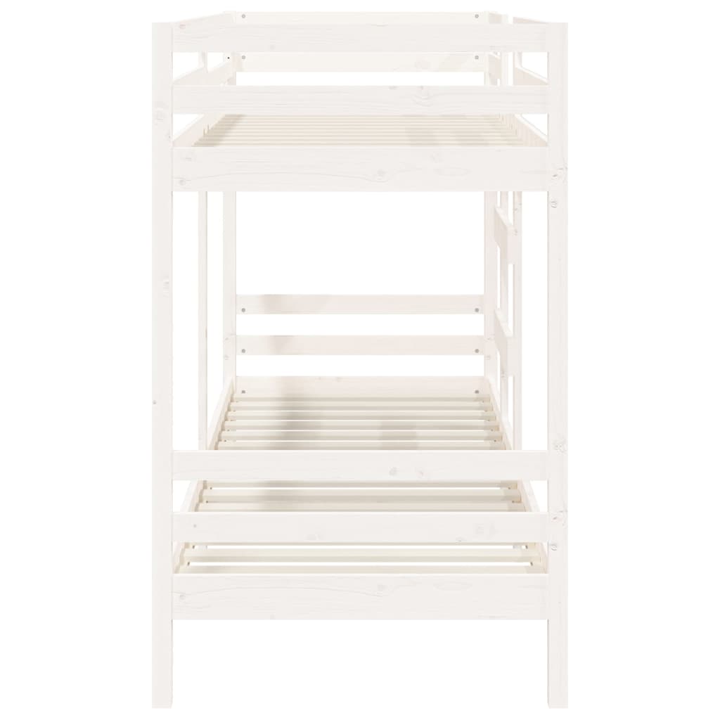 bunk bed, white, 90x190 cm, solid pine wood