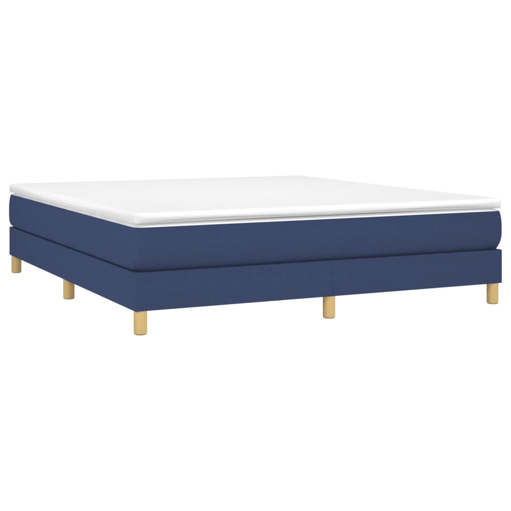atsperu gultas rāmis, zils, 180x200 cm, audums