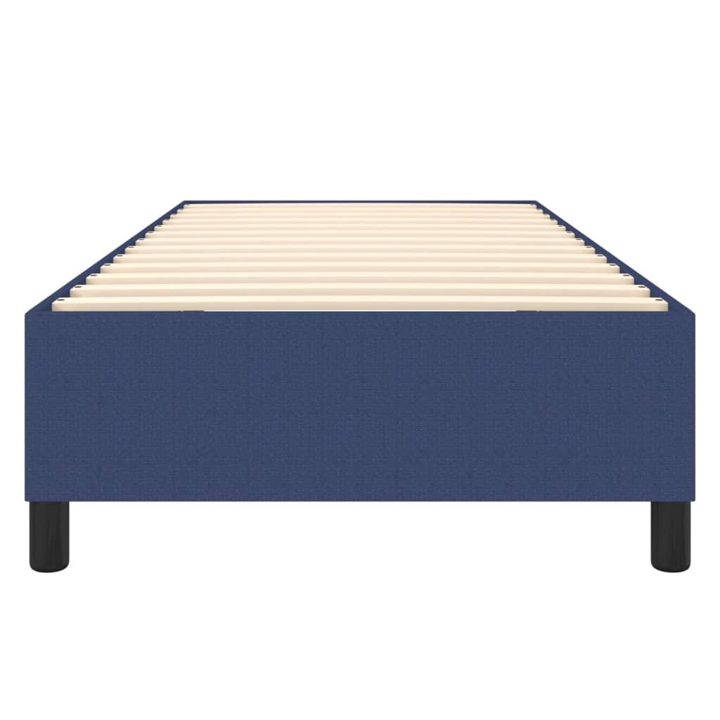 atsperu gultas rāmis, zils, 90x190 cm, audums